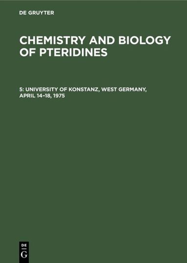 Degruyter - University of Konstanz, West Germany, April 14–18, 1975, Inbunden