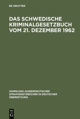 bokomslag schwedische Kriminalgesetzbuch vom 21. Dezember 1962