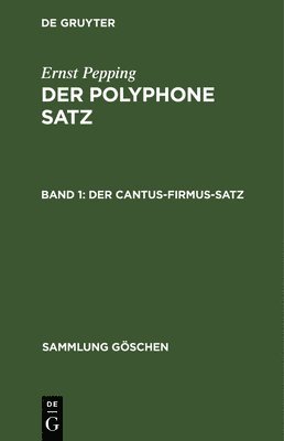 bokomslag Der cantus-firmus-Satz