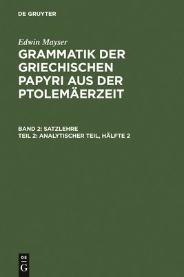 Edwin Mayser - Analytischer Teil, Hälfte 2, Inbunden