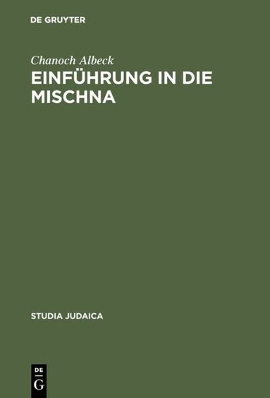 Chanoch Albeck - Einführung in die Mischna, Inbunden