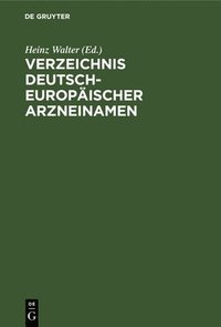 bokomslag Verzeichnis Deutsch-Europischer Arzneinamen