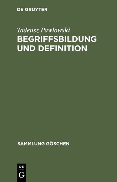 Tadeusz Pawlowski - Begriffsbildung und Definition, Inbunden