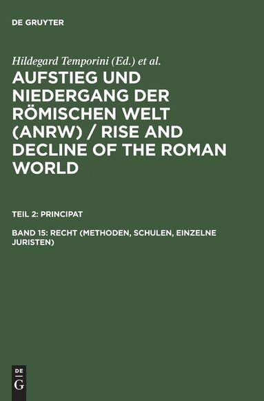 Hildegard Temporini - Recht (Methoden, Schulen, Einzelne Juristen), Inbunden