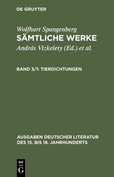 Wolfhart Spangenberg, András Vizkelety - Tierdichtungen, Inbunden