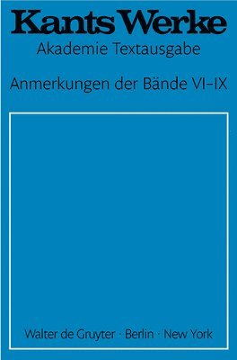 bokomslag Anmerkungen Der Bände VI-IX