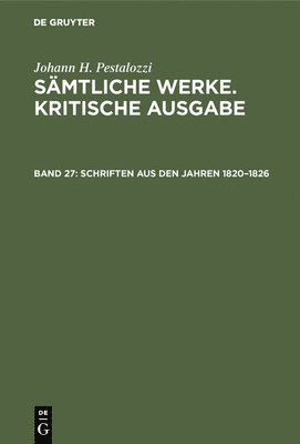 bokomslag Schriften aus den Jahren 1820-1826