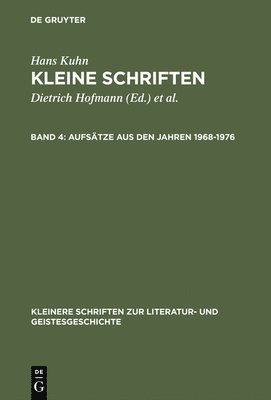 Kleine Schriften, Band 4, Aufstze aus den Jahren 1968-1976 1