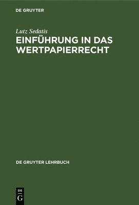 bokomslag Einführung in das Wertpapierrecht