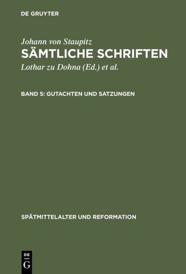 Wolfgang Günter, Lothar zu Dohna - Gutachten und Satzungen, Inbunden