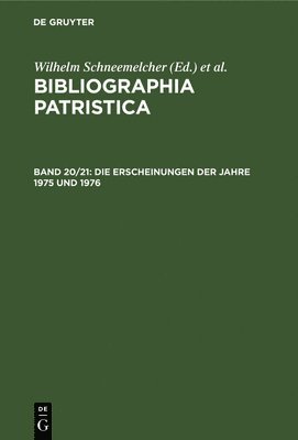 bokomslag Die Erscheinungen Der Jahre 1975 Und 1976