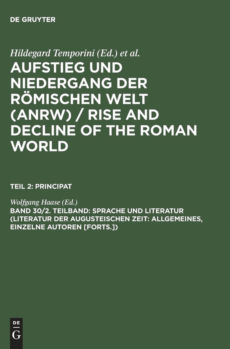 Sprache Und Literatur (Literatur Der Augusteischen Zeit 1