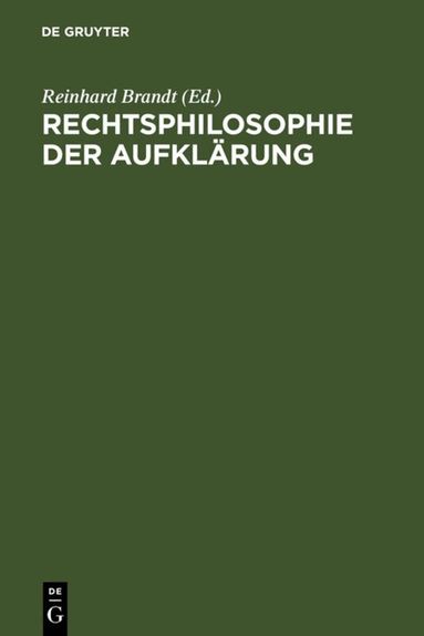 Reinhard Brandt - Rechtsphilosophie der Aufklärung, Inbunden
