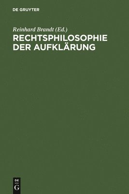 bokomslag Rechtsphilosophie der Aufklärung