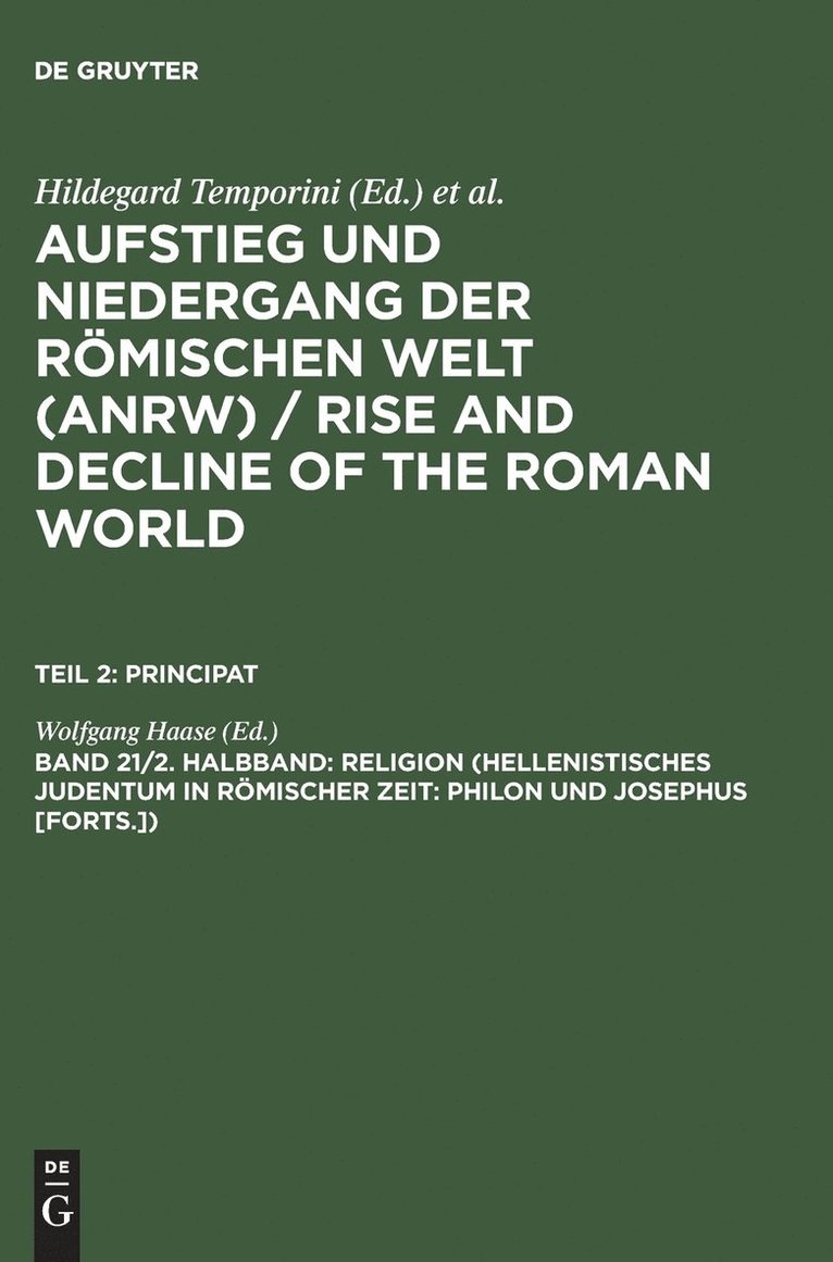 Religion (Hellenistisches Judentum in Romischer Zeit 1