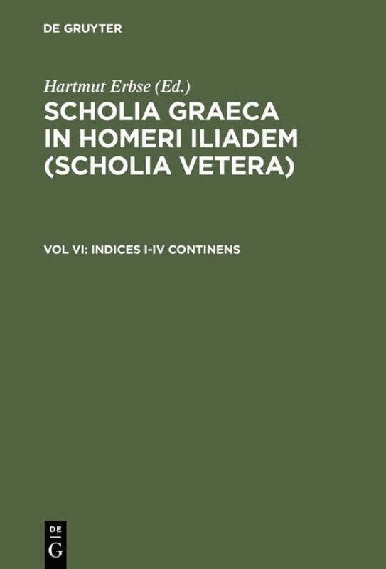 Olive E. Ford, Hartmut Erbse, Hartmut Erbse - Indices I-IV continens, Inbunden