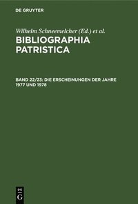 bokomslag Die Erscheinungen Der Jahre 1977 Und 1978