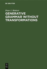 bokomslag Generative Grammar without Transformations
