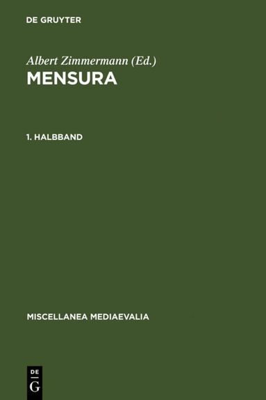 Gudrun Vuillemin-Diem, Albert Zimmermann - Mensura. 1. Halbbd, Inbunden