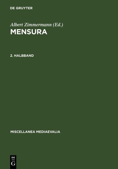 Gudrun Vuillemin-Diem, Albert Zimmermann - Mensura. 2. Halbbd, Inbunden