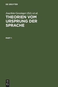 Joachim Gessinger, Wolfert von Rahden - Theorien vom Ursprung der Sprache, Inbunden