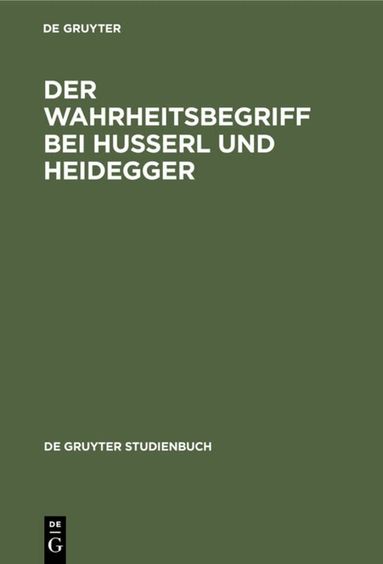 Ernst Tugendhat - Wahrheitsbegriff bei Husserl und Heidegger, Häftad