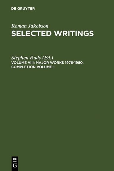 Stephen Rudy - Major Works 1976-1980. Completion Volume 1, Inbunden