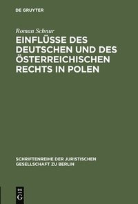 bokomslag Einflsse Des Deutschen Und Des sterreichischen Rechts in Polen