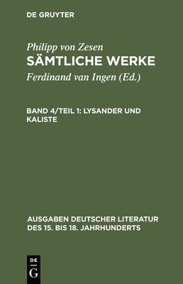 Philipp Von Zesen, Volker Meid - Lysander und Kaliste, Inbunden