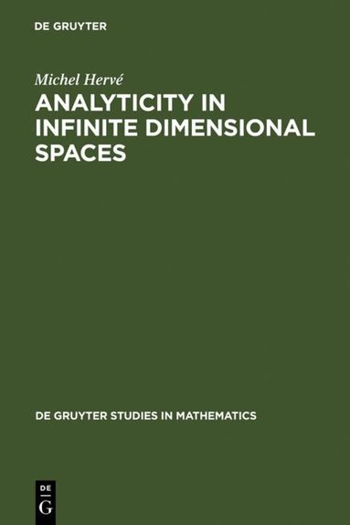 Michel Hervé - Analyticity in Infinite Dimensional Spaces, Inbunden