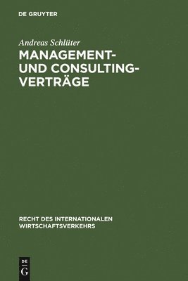 bokomslag Management- und Consulting-Vertrge