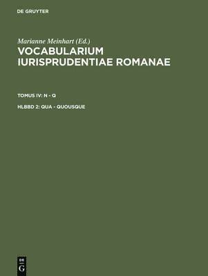 bokomslag Vocabularium iurisprudentiae Romanae, Hlbbd 2, Qua - quousque