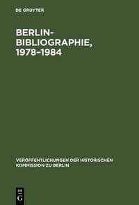 bokomslag Berlin-Bibliographie, 1978-1984