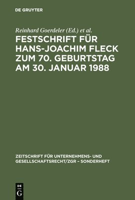 Festschrift Fur Hans-Joachim Fleck Zum 70. Geburtstag Am 30. Januar 1988 1