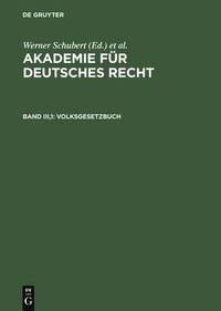 bokomslag Akademie fr Deutsches Recht, Bd III,1, Volksgesetzbuch