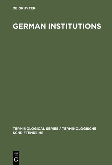 bokomslag German Institutions