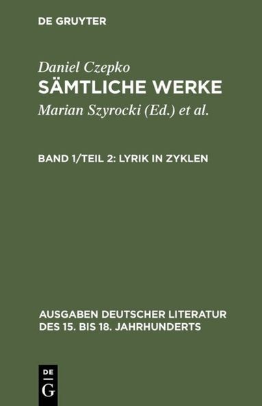 Daniel Czepko, Ulrich Seelbach - Lyrik in Zyklen, Inbunden
