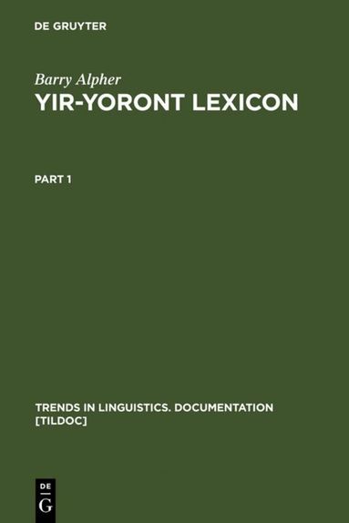 Barry Alpher - Yir-Yoront Lexicon, Inbunden