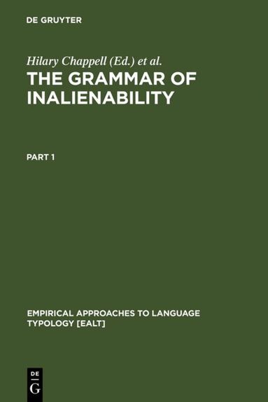 Hilary Chappell, William McGregor - Grammar of Inalienability, Inbunden