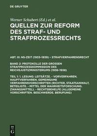 bokomslag Quellen zur Reform des Straf- und Strafprozerechts, Teil 1, 1. Lesung