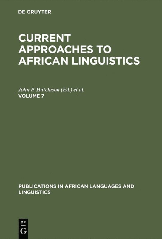 Current Approaches to African Linguistics. Vol 7