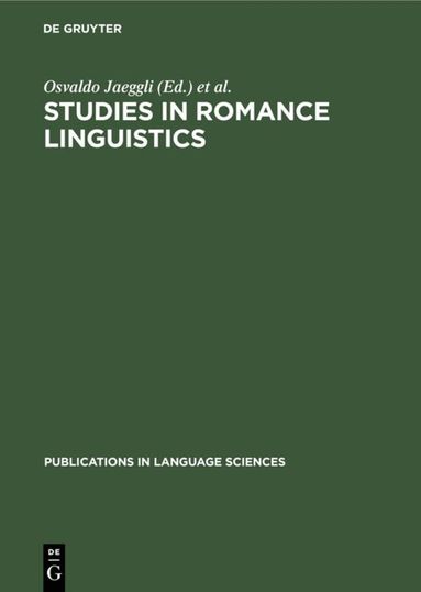 Osvaldo Jaeggli, Carmen Silva-Corvalàn - Studies in Romance Linguistics, Inbunden