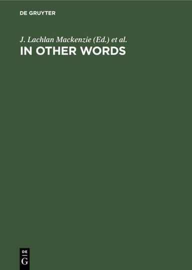 J. Lachlan Mackenzie, Richard Todd - In Other Words, Inbunden
