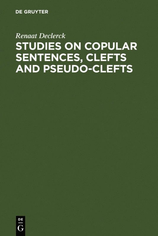 Studies on Copular Sentences, Clefts and Pseudo-Clefts 1