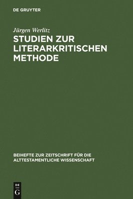 bokomslag Studien zur literarkritischen Methode