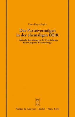 bokomslag Das Parteivermgen in Der Ehemaligen DDR