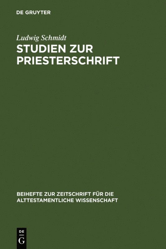 Studien zur Priesterschrift 1