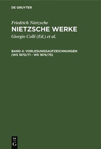 bokomslag Vorlesungsaufzeichnungen (Ws 1870/71 - Ws 1874/75)