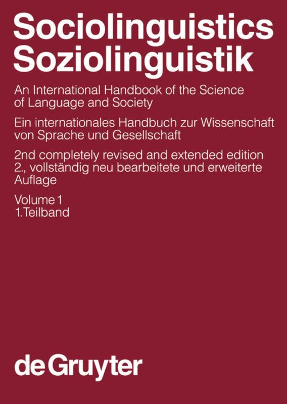 Ulrich Ammon, Norbert Dittmar, Klaus J. Mattheier, Peter Trudgill - Sociolinguistics / Soziolinguistik. Volume 1, Inbunden