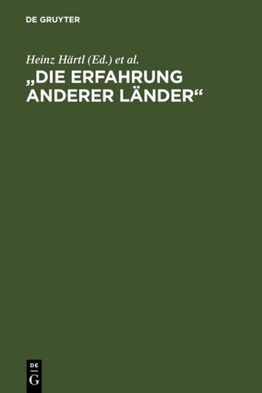 Heinz Härtl, Hartwig Schultz - "Die Erfahrung anderer Länder", Inbunden